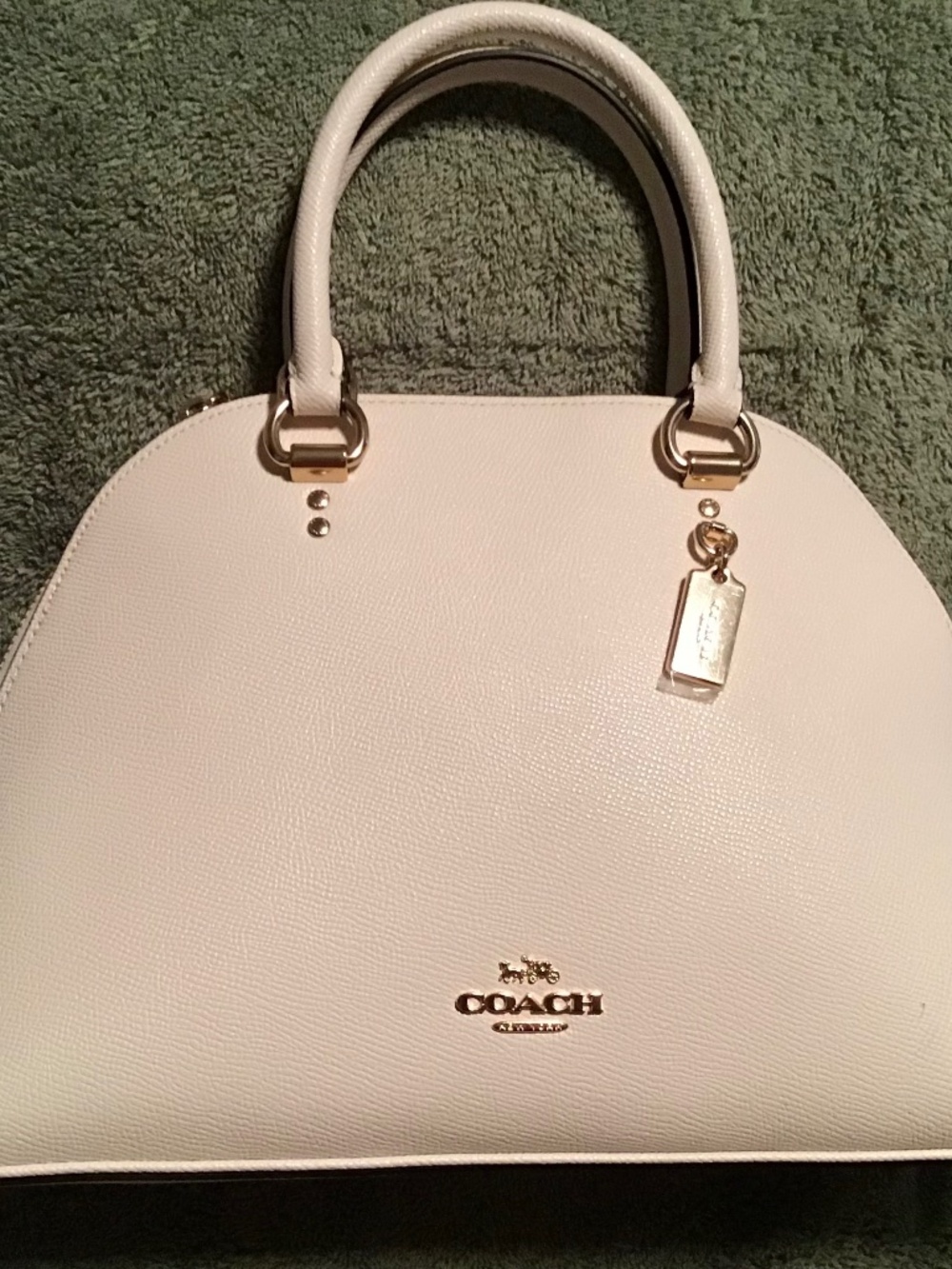COACH Katy Satchel in Chalk/Gold w/ Crossbody Strap #2553